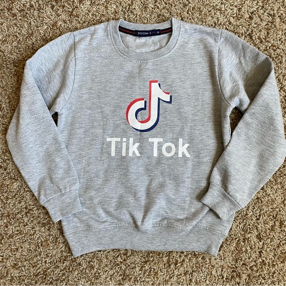 Tik Tok Childrens Gray Sweatshirt - Picture 1 of 8